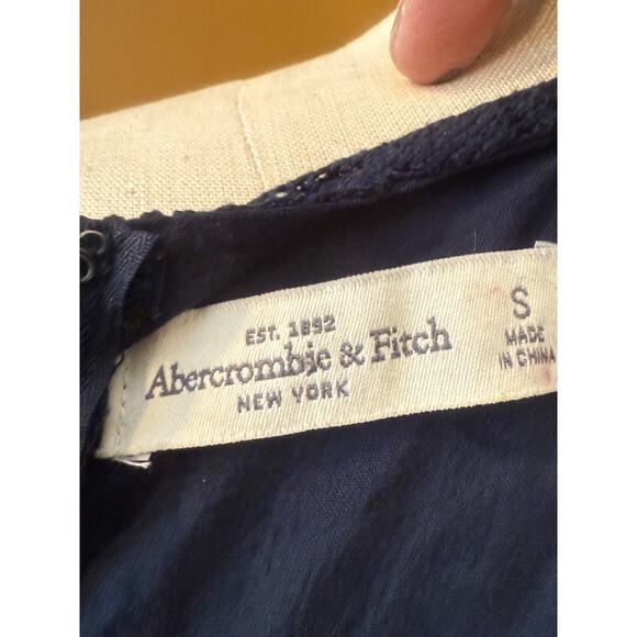 Abercrombie & Fitch Shift Dress Women Small Black Lace Eyelet Sleeveless Zipper - Picture 6 of 6